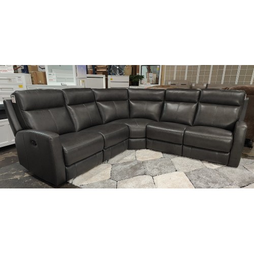 Modena Leather Sectional Power Reclining - Grey